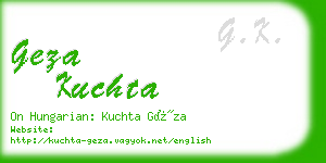geza kuchta business card